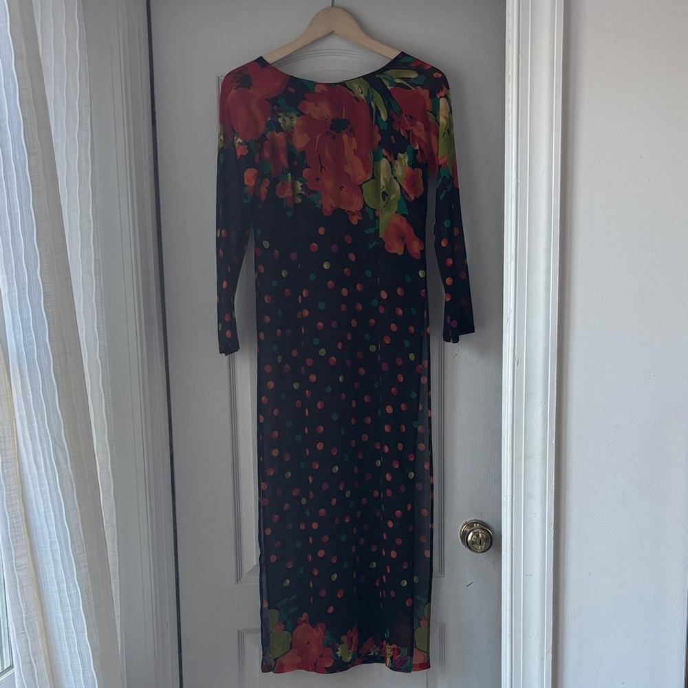 Elegant Floral Long Sleeve Dress